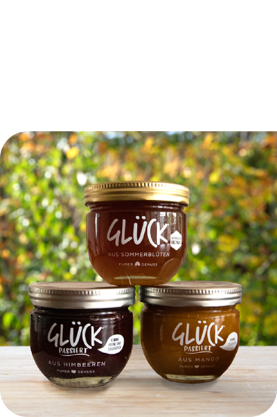Glück Marmelade Abbildung der dekorierten Glück Marmelade